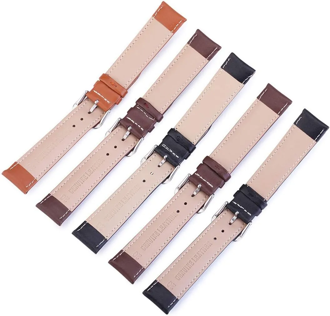 Leather Strap Pin mosquito congressional Buckle Watch Wrist Bracelet LEVINE watch strapStylish and elegant Watch Straps for Men Women,12mm/14mm/16mm/18mm/19mm/20mm/22mm/24mm Replacement Leather Watch Band Cowhide 