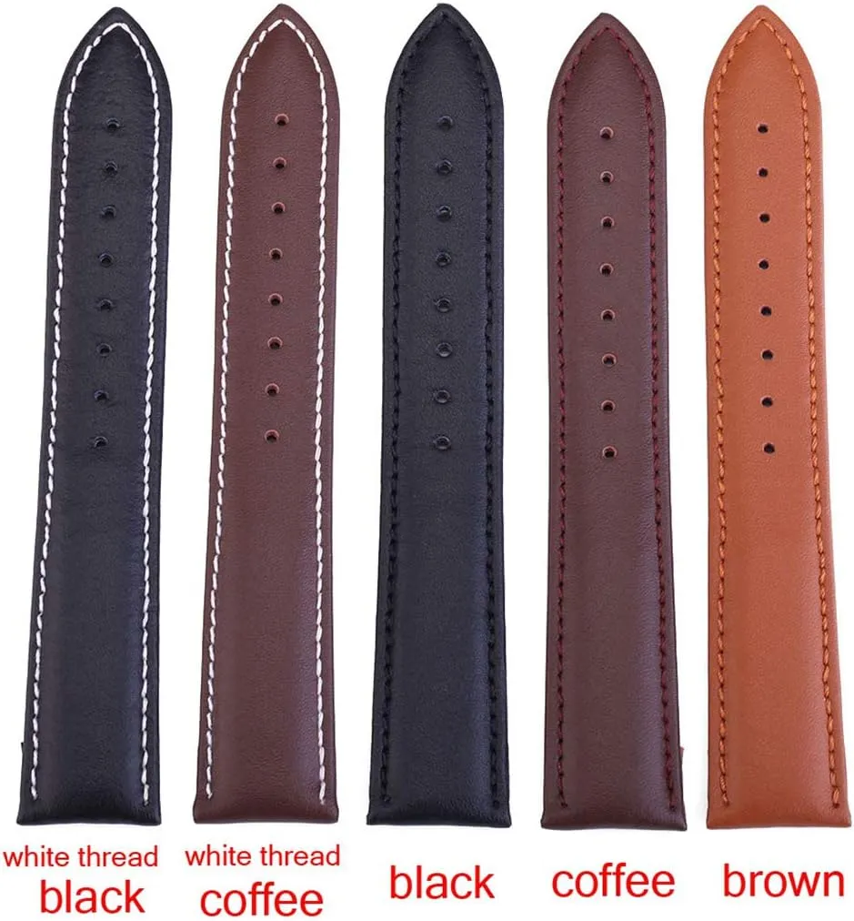 Leather Strap Pin mosquito congressional Buckle Watch Wrist Bracelet LEVINE watch strapStylish and elegant Watch Straps for Men Women,12mm/14mm/16mm/18mm/19mm/20mm/22mm/24mm Replacement Leather Watch Band Cowhide 