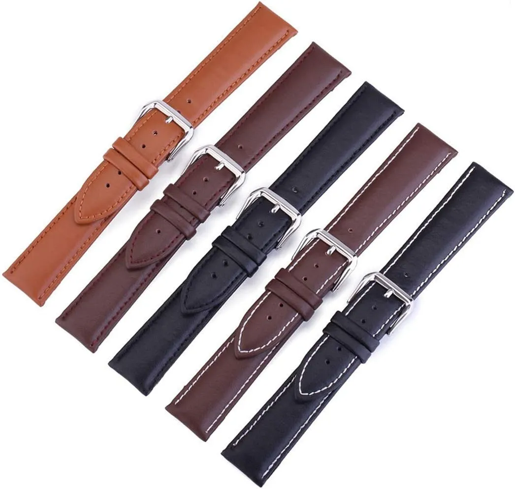Leather Strap Pin mosquito congressional Buckle Watch Wrist Bracelet LEVINE watch strapStylish and elegant Watch Straps for Men Women,12mm/14mm/16mm/18mm/19mm/20mm/22mm/24mm Replacement Leather Watch Band Cowhide 