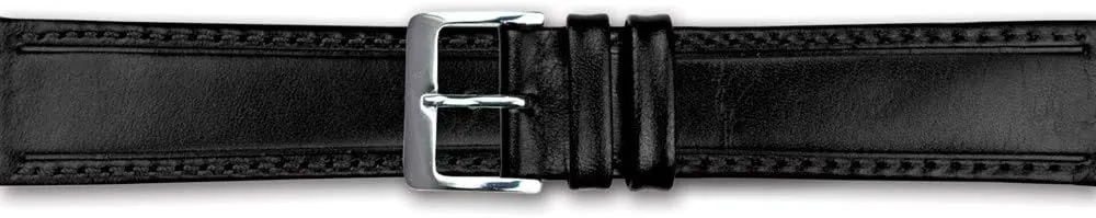 Leather Watch Band 7.5 Sonia Jewels 18mm communal tall Black Genuine Calf 