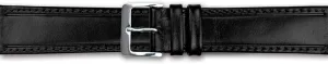 Leather Watch Band 7.5 Sonia Jewels 18mm communal tall Black Genuine Calf 