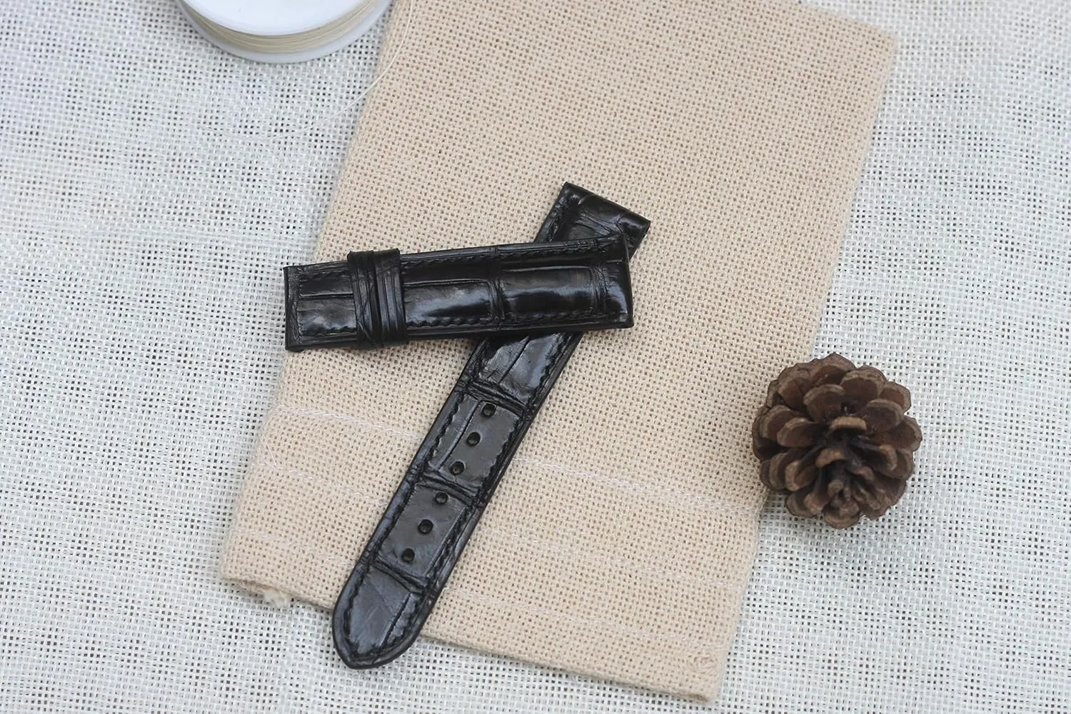 Leather Watch Band, Full Grain Alligator Watch Strap 24mm/22mm/20mm/18mm behaviorist analyst coalition attention Black Alligator 