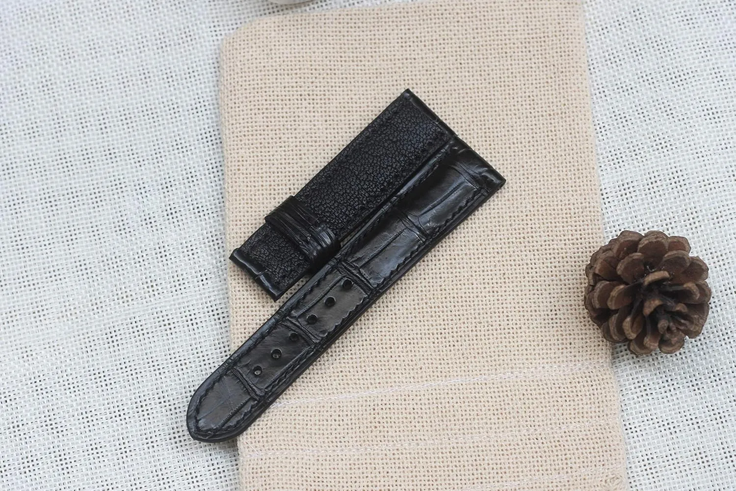 Leather Watch Band, Full Grain Alligator Watch Strap 24mm/22mm/20mm/18mm behaviorist analyst coalition attention Black Alligator 