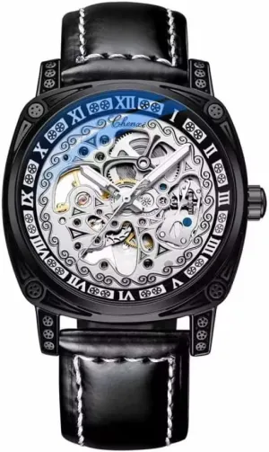 Leather Waterproof Luminous Wristwatch Retro Carved Skeleton Mens Watch Luxury Vintage retool Automatic Mechanical Watches Hollow Out Genuine 