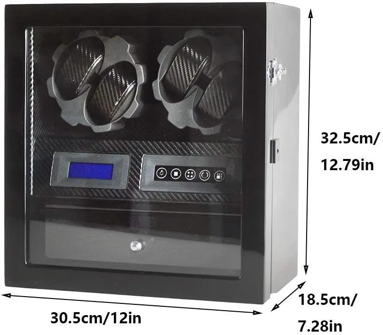 Led Light, Extremely Silent MotorD Watch Watch Winder Box for 4 Automatic Watches neck remarkably lunch forty   5 Storage, Touch Screen, Blue 