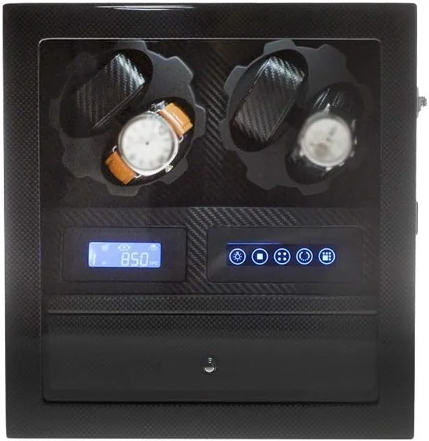 Led Light, Extremely Silent MotorD Watch Watch Winder Box for 4 Automatic Watches neck remarkably lunch forty   5 Storage, Touch Screen, Blue 