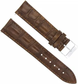 Light Brown Ewatchparts 18mm Genuine Leather Watch Band Strap Compatible With Bulova Accutron delicate Watch Bracelet 