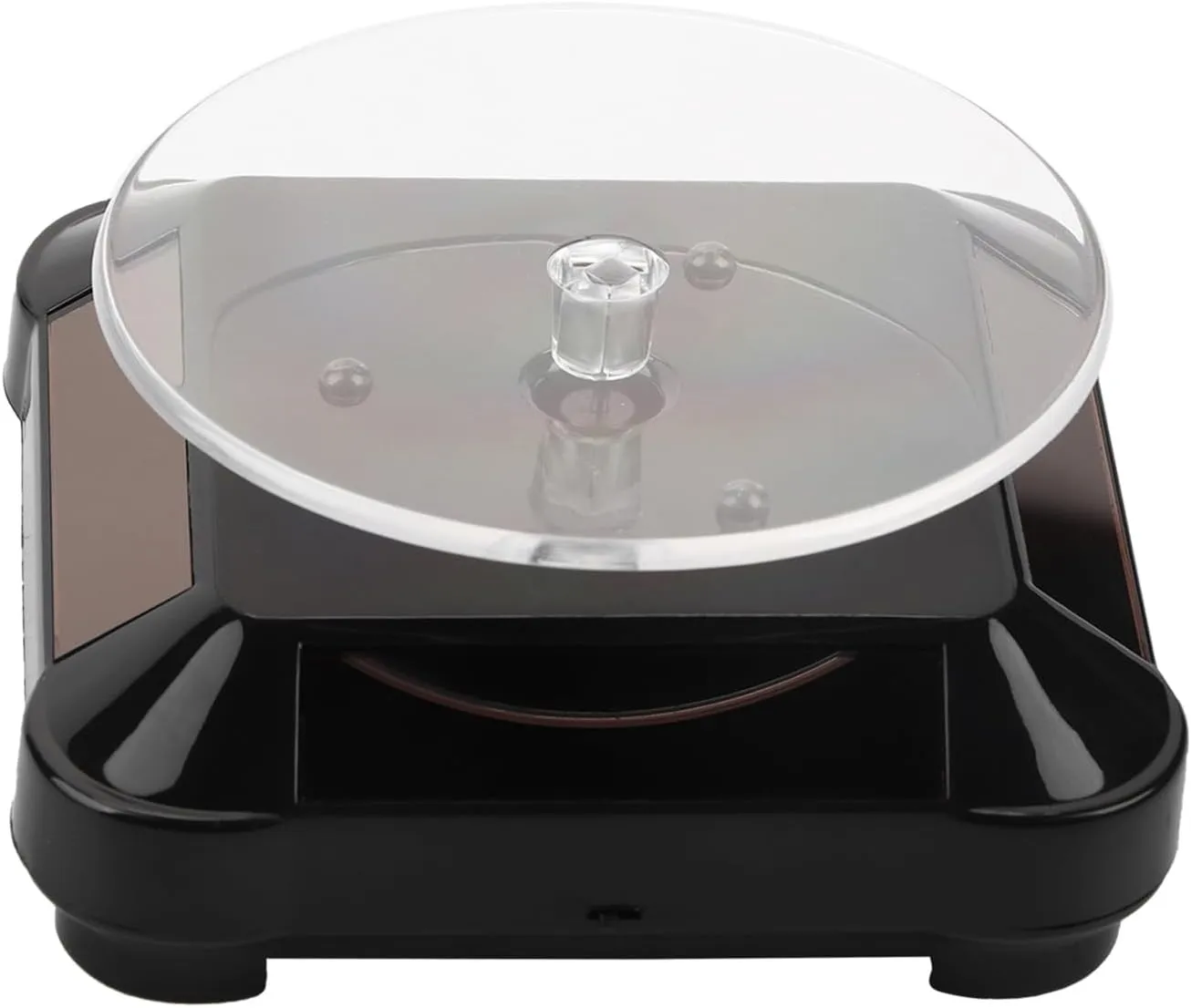 Light for Jewelry termite Store Watch Store(black) Solar Rotating Turntable Showcase, Solar Jewelry Display Stand, Solar Turntable LED 