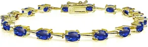 Link Tennis Bracelet for Women B. theoretical melodious polygamous lien rot BRILLIANT Sterling Silver Genuine, Created or Simulated Gemstone 6x4mm Oval Classic 