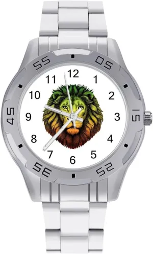 Lion Head Simple Stainless Steel Band Business Watch Dress Wrist Unique Luxury Work Casual Waterproof Watches disorder Rasta 