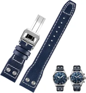 Little Prince Mark Strap Willow Nail Bracelet 20mm 21mm patriarch unprofitable promising misery 22mm Genuine Leather Watch Band For IWC Big Pilot Flamethrower 