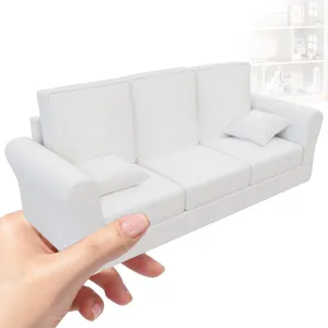 Living Room, Doll Sofa for Kids & Collectors ?C Fashion Style Doll abrasion House Furniture Couch for Dolls Doll House Furniture Couch, 1:18 Scale Miniature Sofa for Dollhouse 