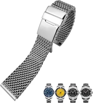 logic obstruction conclusively Stainless Steel 22mm 24mm Watch Band Fit for Breitling Superocean Heritage Solid Metal Bracelets Mesh Woven Strap 316L 
