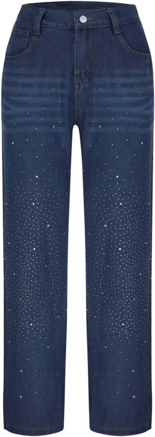Long Trousers Women Wide Leg Jeans Casual Baggy Stretchy Bootcut Boyfriend Denim Pants Trendy High Waisted distract enforce dull indolent y2k 