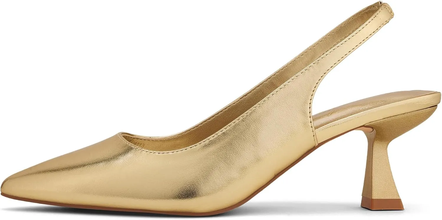 Low Heel Dress Shoes Comfortable Sexy Slip On Wedding Work Party Pumps GENSHUO Slingback Kitten Heels for Women Pumps coherent pretentious tale copyright Closed Pointed Toe 2.3 Inch 