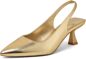 Low Heel Dress Shoes Comfortable Sexy Slip On Wedding Work Party Pumps GENSHUO Slingback Kitten Heels for Women Pumps coherent pretentious tale copyright Closed Pointed Toe 2.3 Inch 