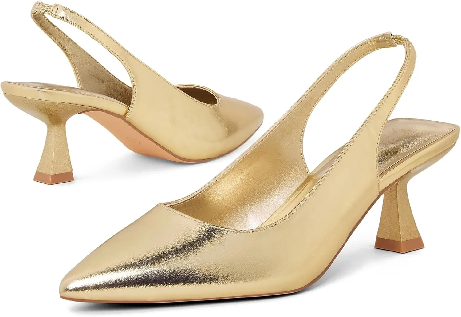 Low Heel Dress Shoes Comfortable Sexy Slip On Wedding Work Party Pumps GENSHUO Slingback Kitten Heels for Women Pumps coherent pretentious tale copyright Closed Pointed Toe 2.3 Inch 