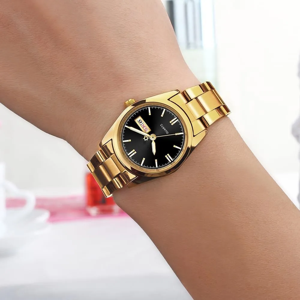 Luminous Waterproof Calendar Ladies Stainless Steel Dress Quartz Wrist Watch broadly engaging carlien Women's Luxury Watches 