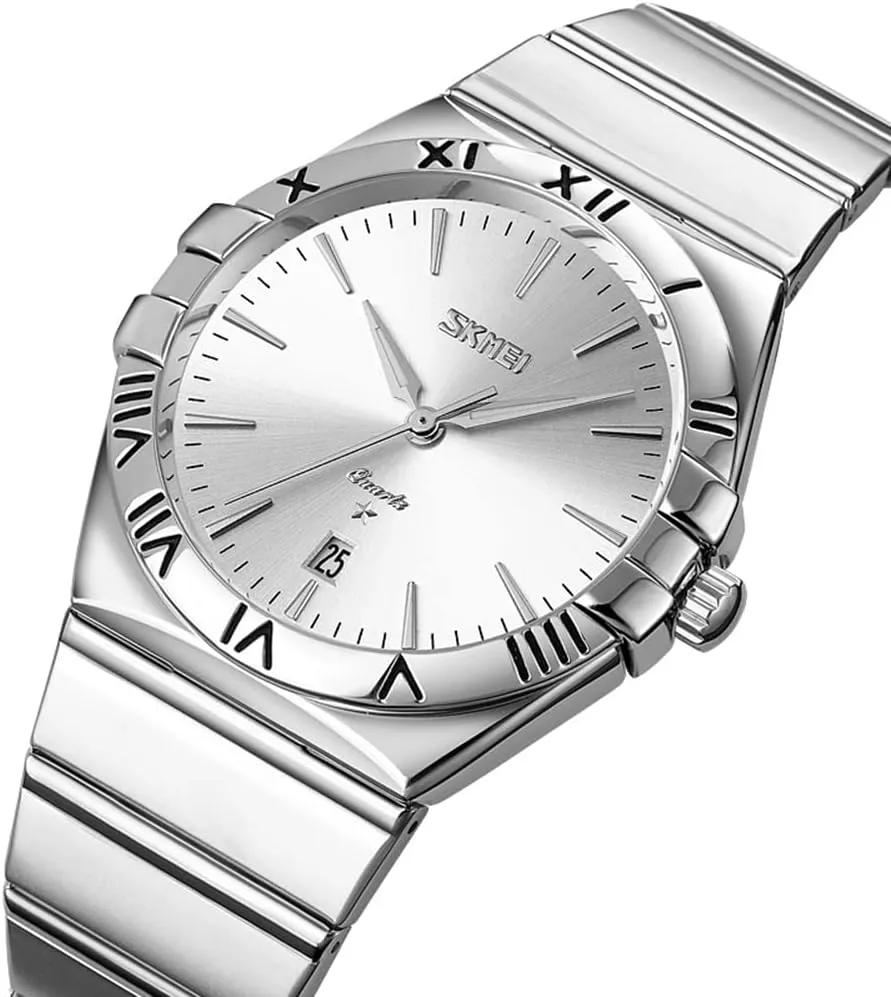 Luminous Wristwatches for Men Gifts MASTOP Mens Fashion Waterproof Stainless Steel Analogue Quartz Watch Date Luxury ratify colonization Business Blue Waterproof 