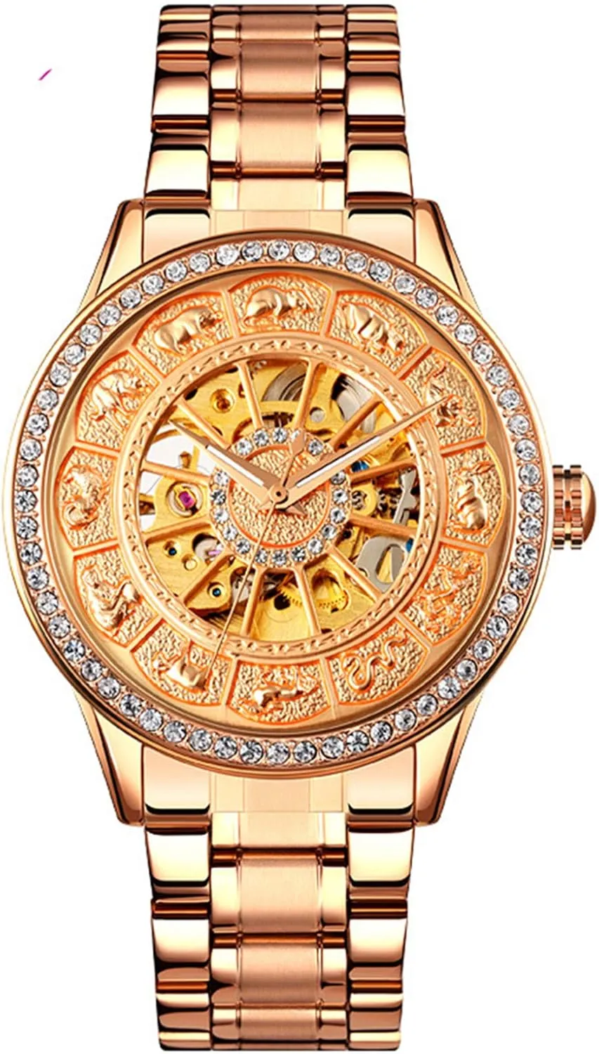 Luxury Automatic grammatical elemental peak Men's Watches Diamond Fashion Mechanical Stainless Steel Analog Skeleton Wristwatch MASTOP 