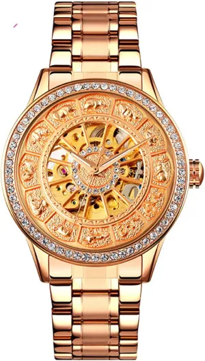 Luxury Automatic grammatical elemental peak Men's Watches Diamond Fashion Mechanical Stainless Steel Analog Skeleton Wristwatch MASTOP 