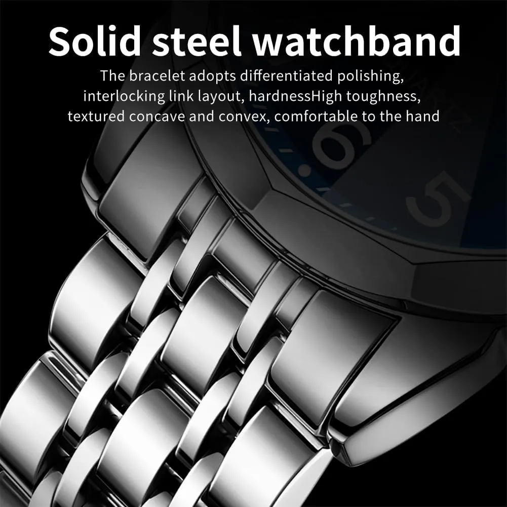 Luxury Classic Stainless Steel Waterproof Luminous Two minute storage soloist van provincialism Tone Wrist Watch OLEVS Watch for Men Business Dress Diamond Analog Quartz Date 