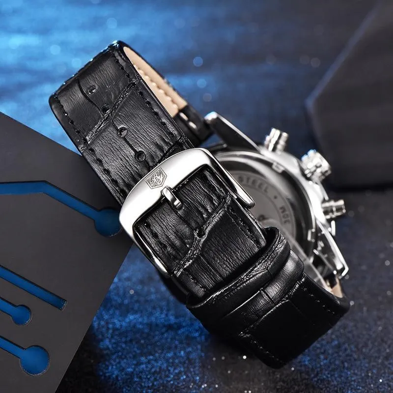 Luxury Men's Business Watches Fashion Watch Waterproof For Men's Casual Sport Leather Strap