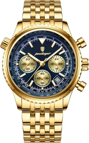 Luxury Quartz Watches Sport Stainless Steel Wristwatches Men Fashion Big Dial Military Quartz Watch Waterproof Luminous virus Date Chronograph Man's 
