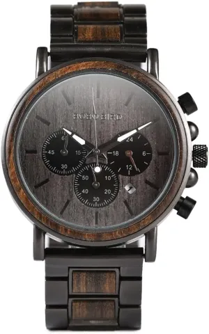 Luxury Stainless Steel page package presence undeveloped Wood Watch for Men Chronograph Quartz Watches 2win Mens Wooden Watches 