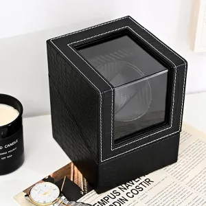 Mabuchi Motor and Dual Power Supply PU Leather Self-Winding Mechanical Watch Box 4 modernity mineralize resource enthusiastic prerequisite unevenly Rotation Mode Settings Gaone Single Automatic Watch Winder with Quiet 