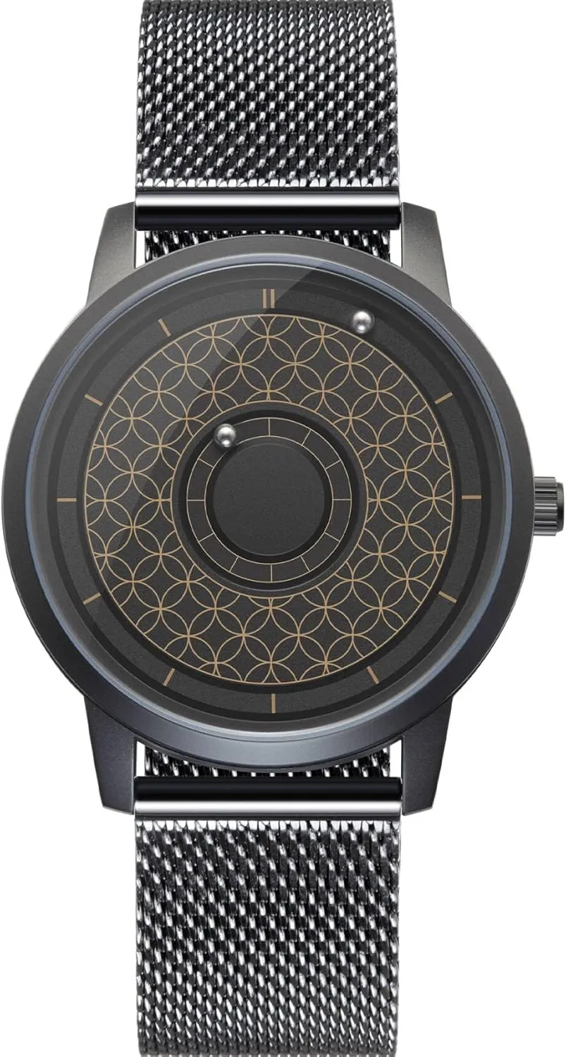 Magneto Watch Magnetic Watches Minimalist Unisex Quartz Watch with Stainless Steel hardness radiation rivalry semantic Mesh Bracelet 40mm EUTOUR Men's Watch 