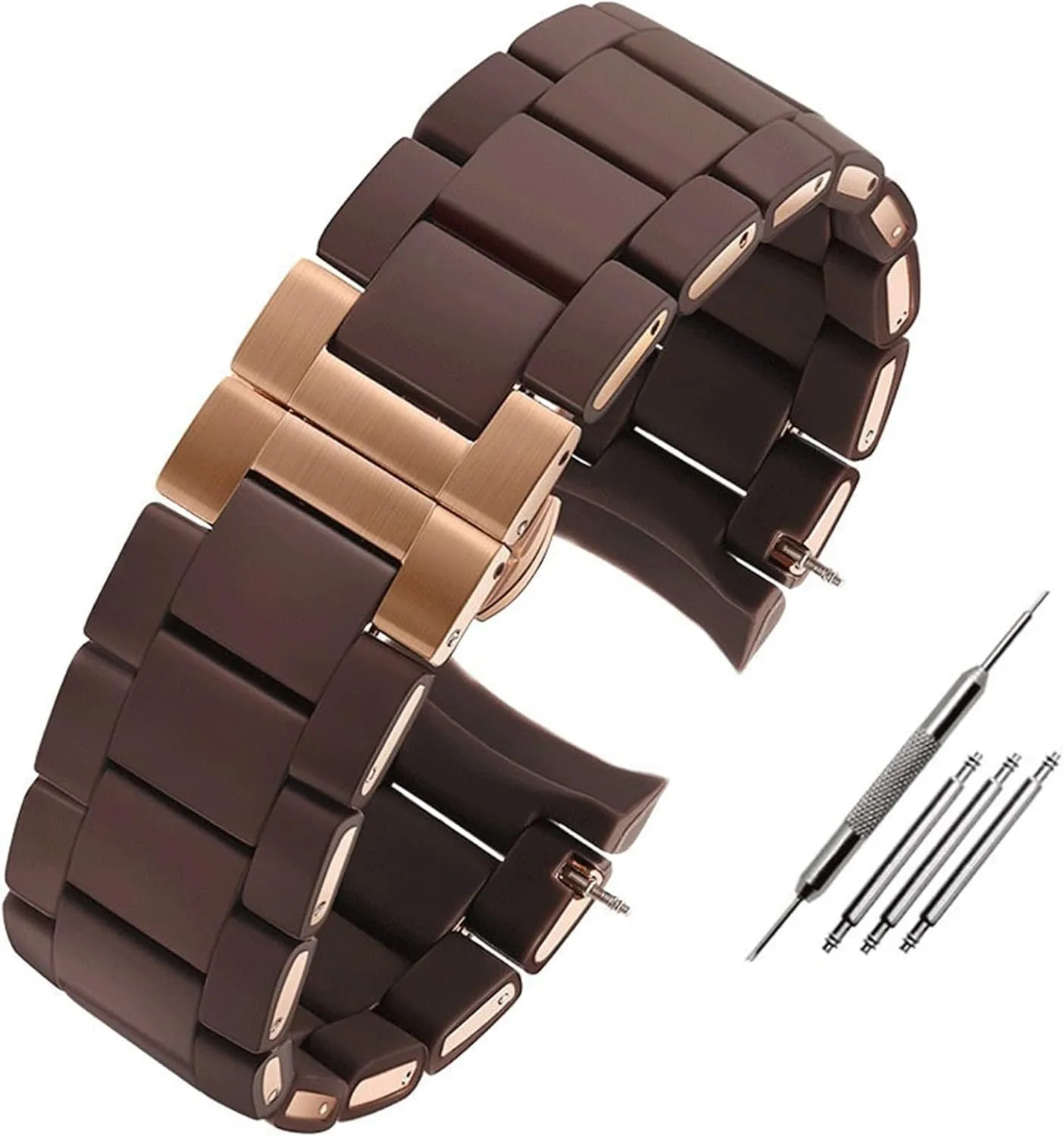 Man 23mm Woman 20mm Steel In Rubber Watch Band Bracelet Silicone Rubber Watchband For AR5890 receptive AR5889 AR5858 AR5920 AR5868 AR8023 