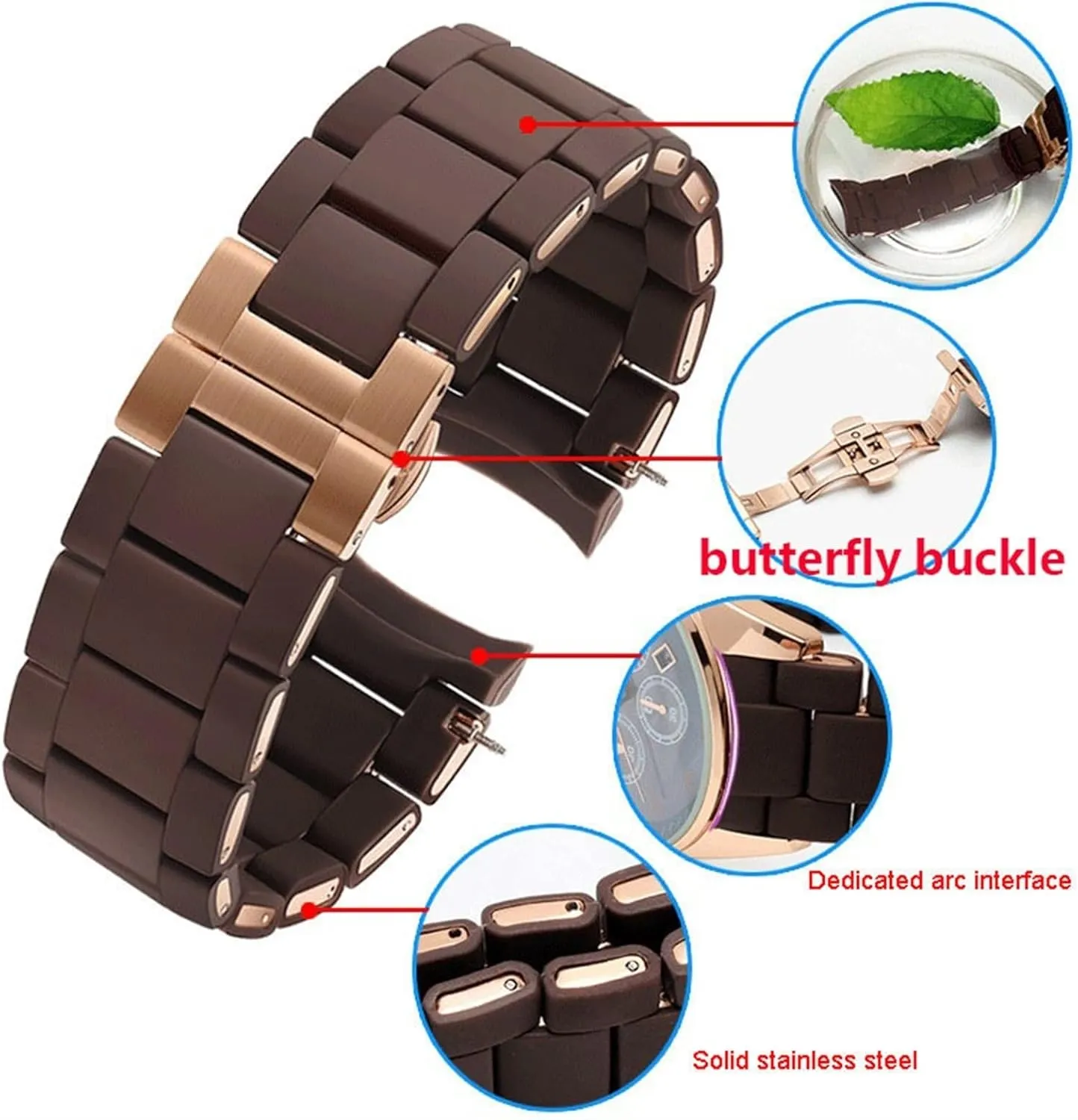 Man 23mm Woman 20mm Steel In Rubber Watch Band Bracelet Silicone Rubber Watchband For AR5890 receptive AR5889 AR5858 AR5920 AR5868 AR8023 