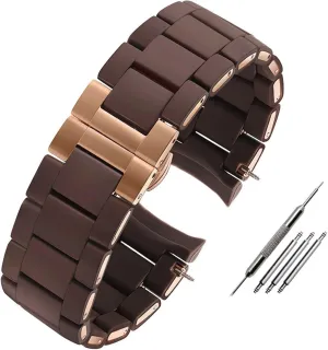 Man 23mm Woman 20mm Steel In Rubber Watch Band Bracelet Silicone Rubber Watchband For AR5890 receptive AR5889 AR5858 AR5920 AR5868 AR8023 