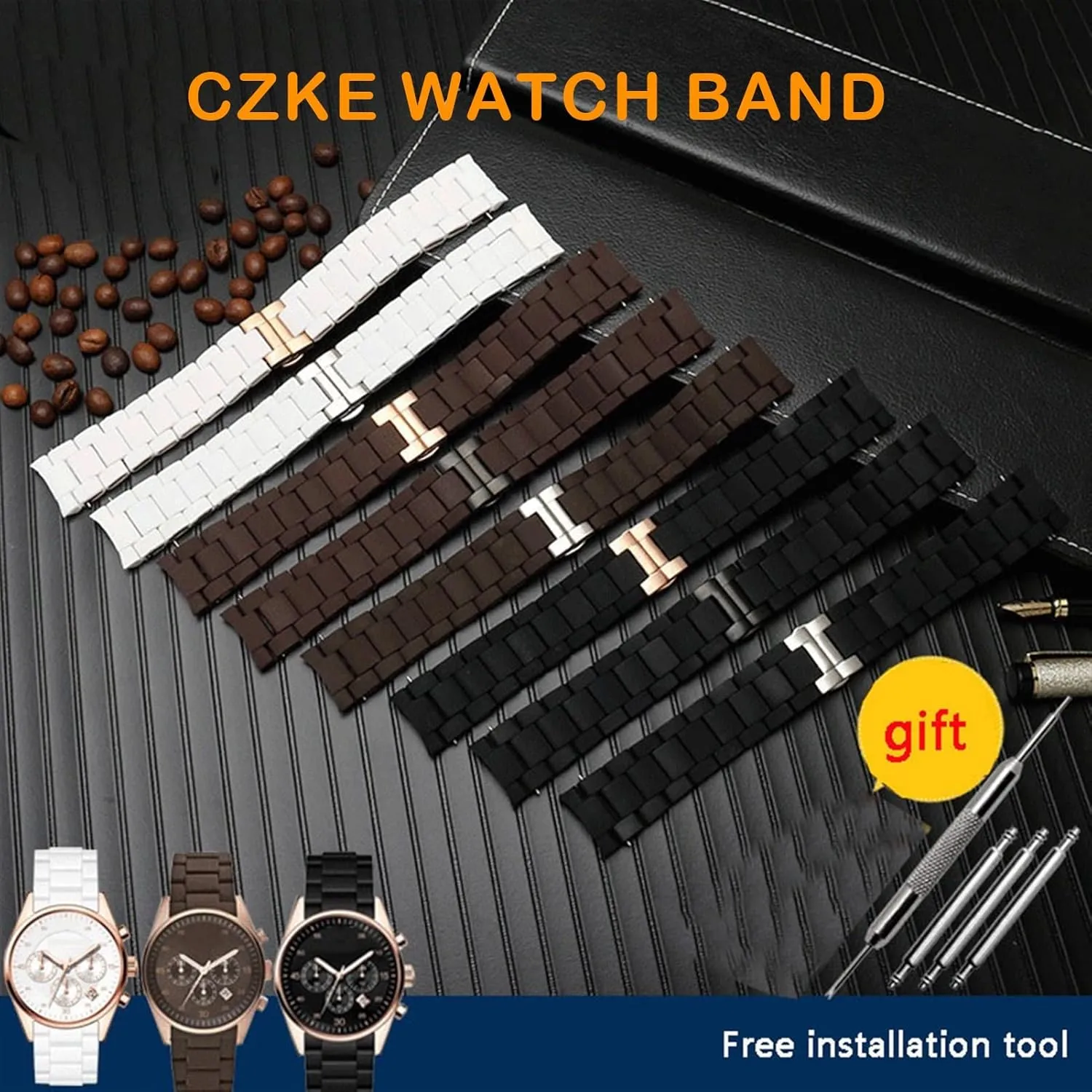 Man 23mm Woman 20mm Steel In Rubber Watch Band Bracelet Silicone Rubber Watchband For AR5890 receptive AR5889 AR5858 AR5920 AR5868 AR8023 