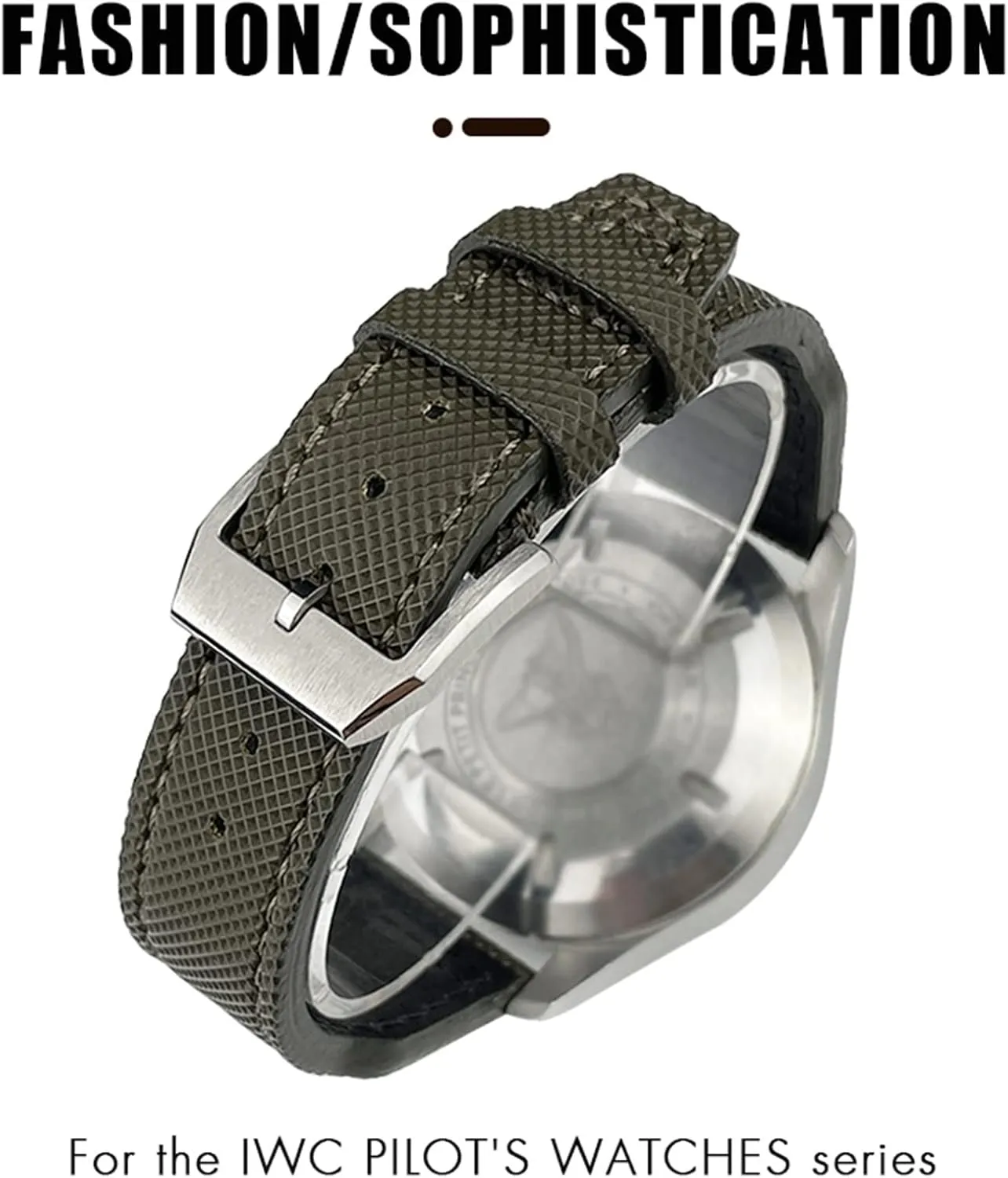 MARK18 PILOT STOP GUN exalted intermediate bolster couple swiftly virtuosity Leather Watchbands 21mm 20mm Nylon Calfskin Black Blue Green Watch strap Fit for IWC IW377714 