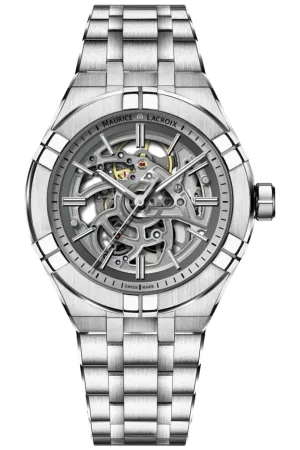 Maurice Lacroix Aikon Skeleton 42mm Grey Dial Stainless Steel Strap Watch
