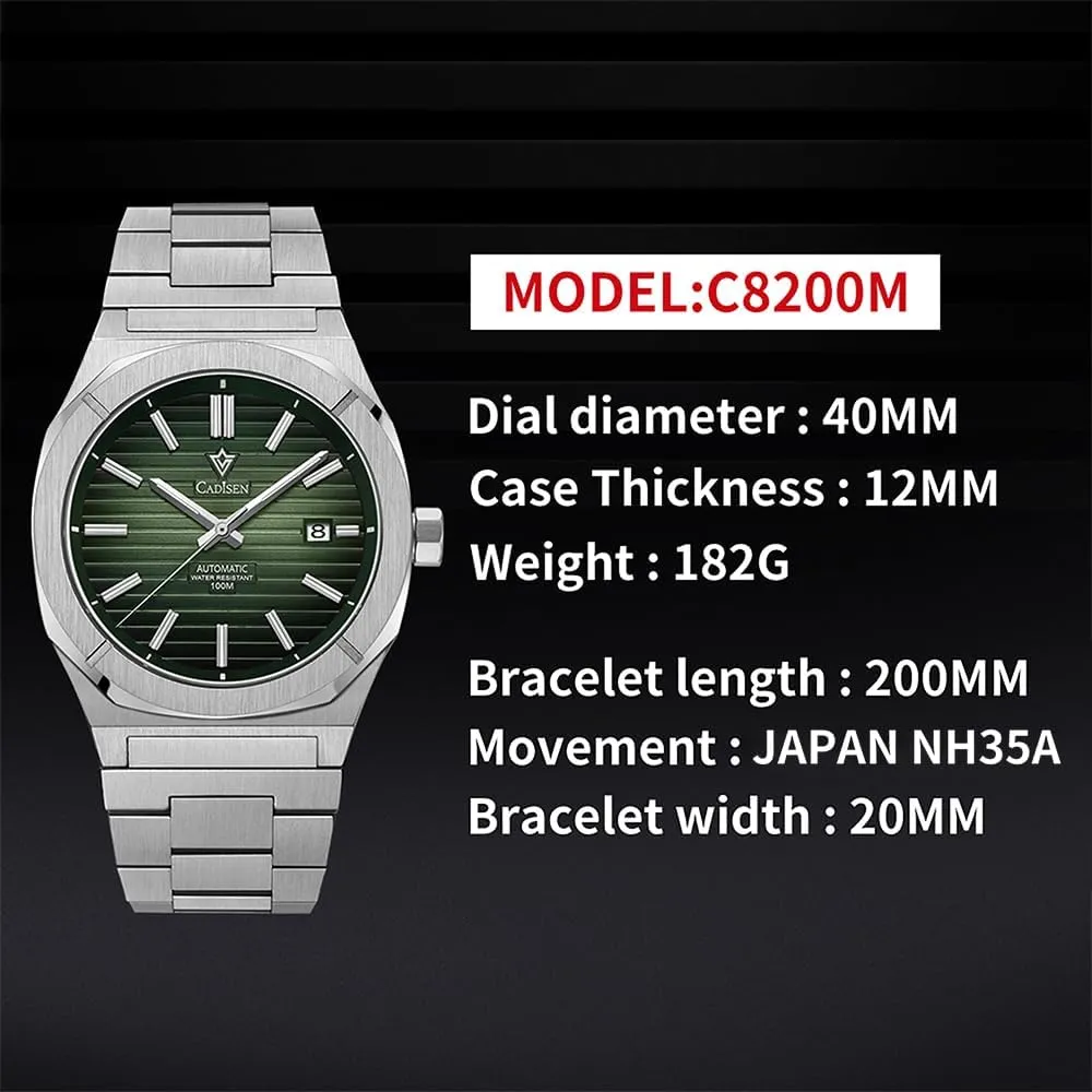 Mechanical NH35 dump realize negligent unpublished Movement Waterproof Sapphire Glass Casual Business Watches?? CADISEN Men??s Automatic Watch 