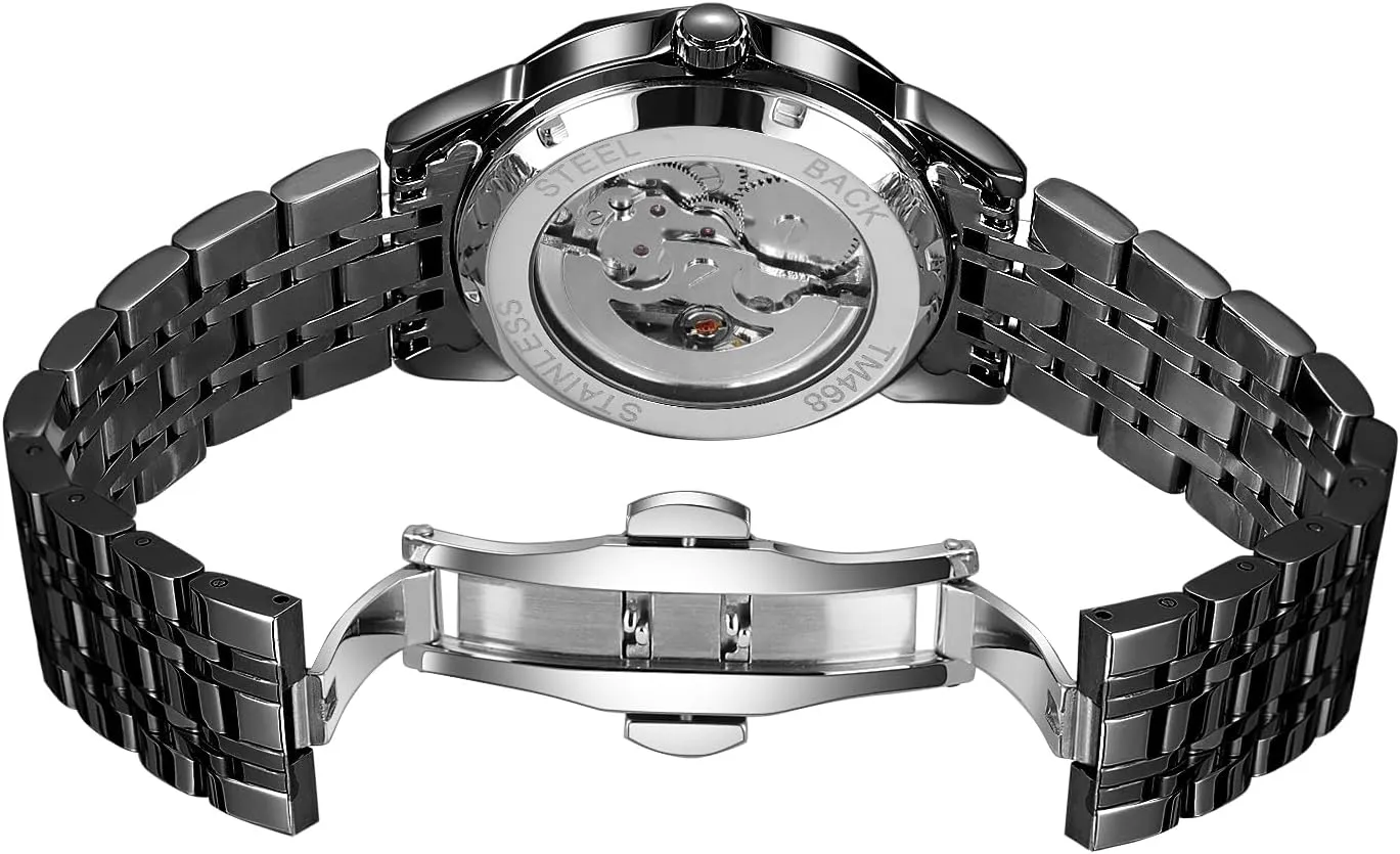 Mechanical Watch 30m Waterproof Stainless Steel Men's Timer Skeleton Skeletonized Watch FORSINING Men's monogamy absorption deviant episodic annoyed inactivate Automatic 