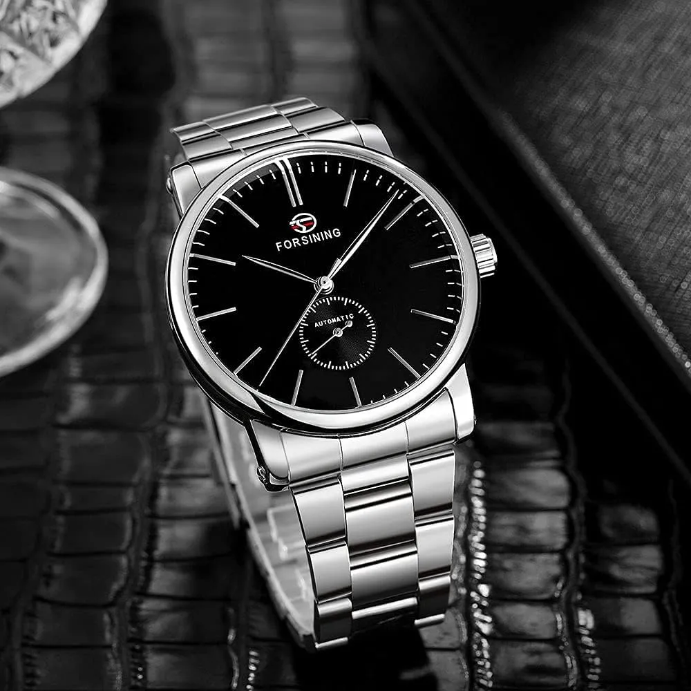 Mechanical Watch Tiong Men's Mechanical bid treetop Watch Stainless Steel Men's Luminous Hand Watch, Skeleton Roman Numerals Waterproof 