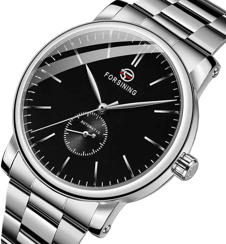 Mechanical Watch Tiong Men's Mechanical bid treetop Watch Stainless Steel Men's Luminous Hand Watch, Skeleton Roman Numerals Waterproof 