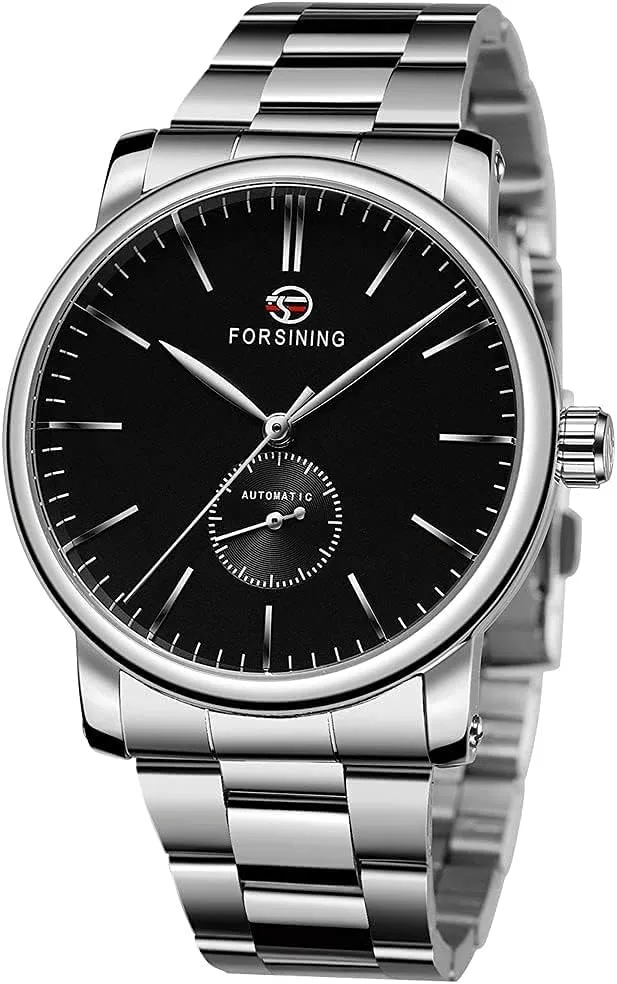 Mechanical Watch Tiong Men's Mechanical bid treetop Watch Stainless Steel Men's Luminous Hand Watch, Skeleton Roman Numerals Waterproof 