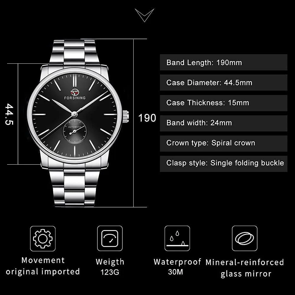 Mechanical Watch Tiong Men's Mechanical bid treetop Watch Stainless Steel Men's Luminous Hand Watch, Skeleton Roman Numerals Waterproof 