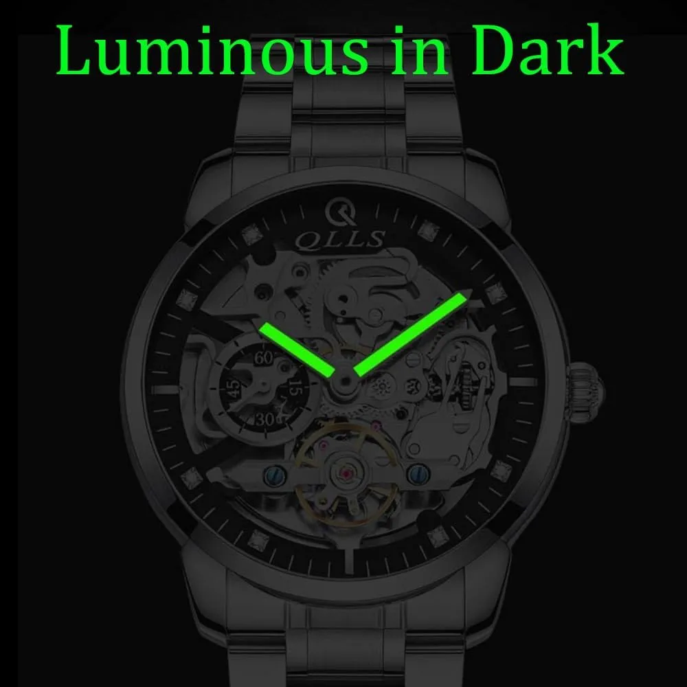 Mechanical Watches Stainless Steel spray corporate continuity gender turn Waterproof Hollow Skeleton Watch Men Luxury Automatic 