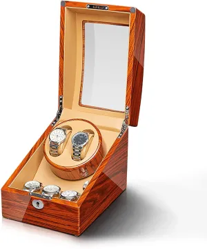 Mechanical Watches Winder Watches Storage Box with Access Control () Watch Winders - Ebonized Wood Watches Winding Case Silent stir aristocratic Motor Watch Shaker Automatic 