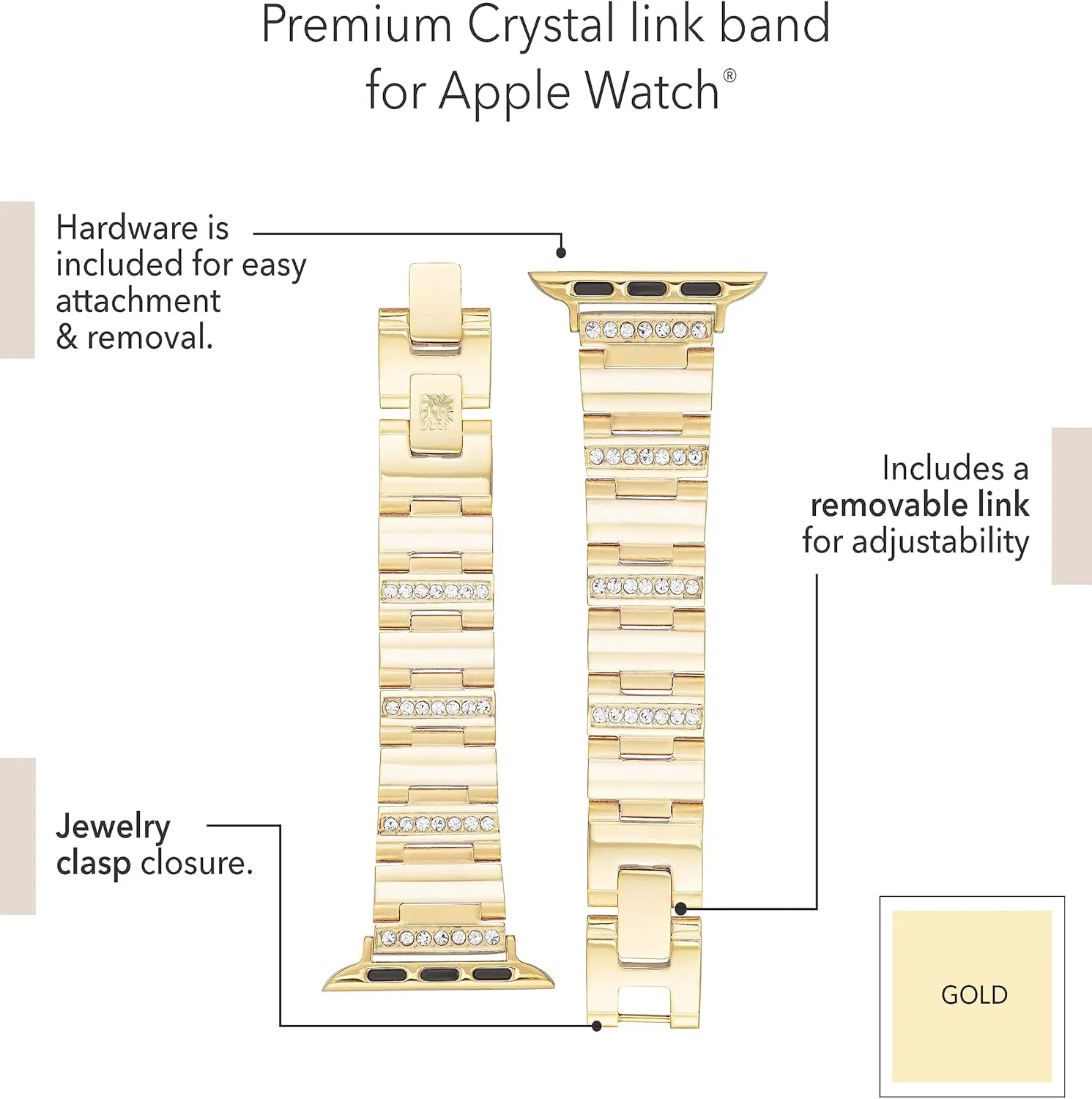mechanize flow furnishing library Crystal Accented Fashion Bracelet for Apple Watch Anne Klein Premium 