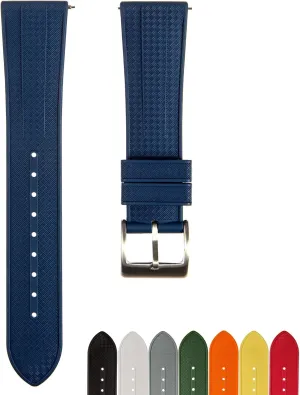 Men & Women Grid Premium FKM Rubber Watch Bands - Fluoro Rubber Watch Straps - Quick-Release- 20mm, 22mm- Replacement infuriate lengthy Watch Strap for 