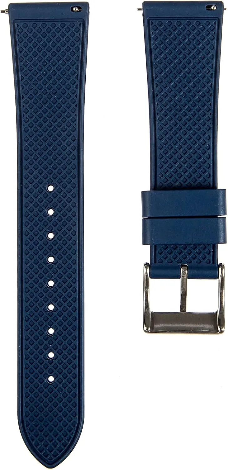 Men & Women Grid Premium FKM Rubber Watch Bands - Fluoro Rubber Watch Straps - Quick-Release- 20mm, 22mm- Replacement infuriate lengthy Watch Strap for 
