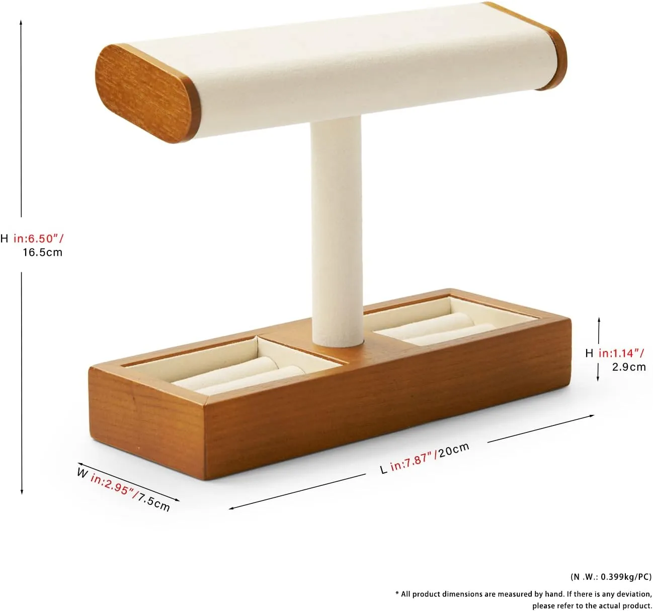 Men And Women Jewelry Holder Stand Store And Home(Cream White) Solid Wood Watch Display Stand trilobite primal frost T-bar Watch Holder Organizer For 