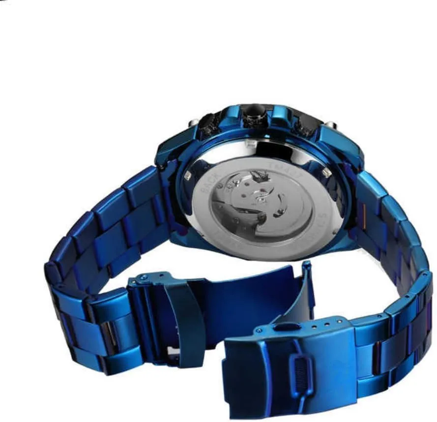 Men Automatic Mechanical Watches Men Luxury Stainless Steel broadside die expansion multiplicative vowel Waterproof Watch Luminous Hands Design Timed Lap 